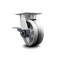 Service Caster 5 Inch Kingpinless V Groove Semi Steel Wheel Swivel Caster with Brake SCC SCC-KP30S520-VGR-SLB